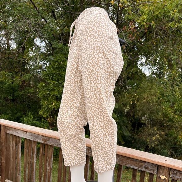 J. Crew Factory Leopard Print Drawstring Elastic Waist Crop Pants New Size 12 - Picture 5 of 8